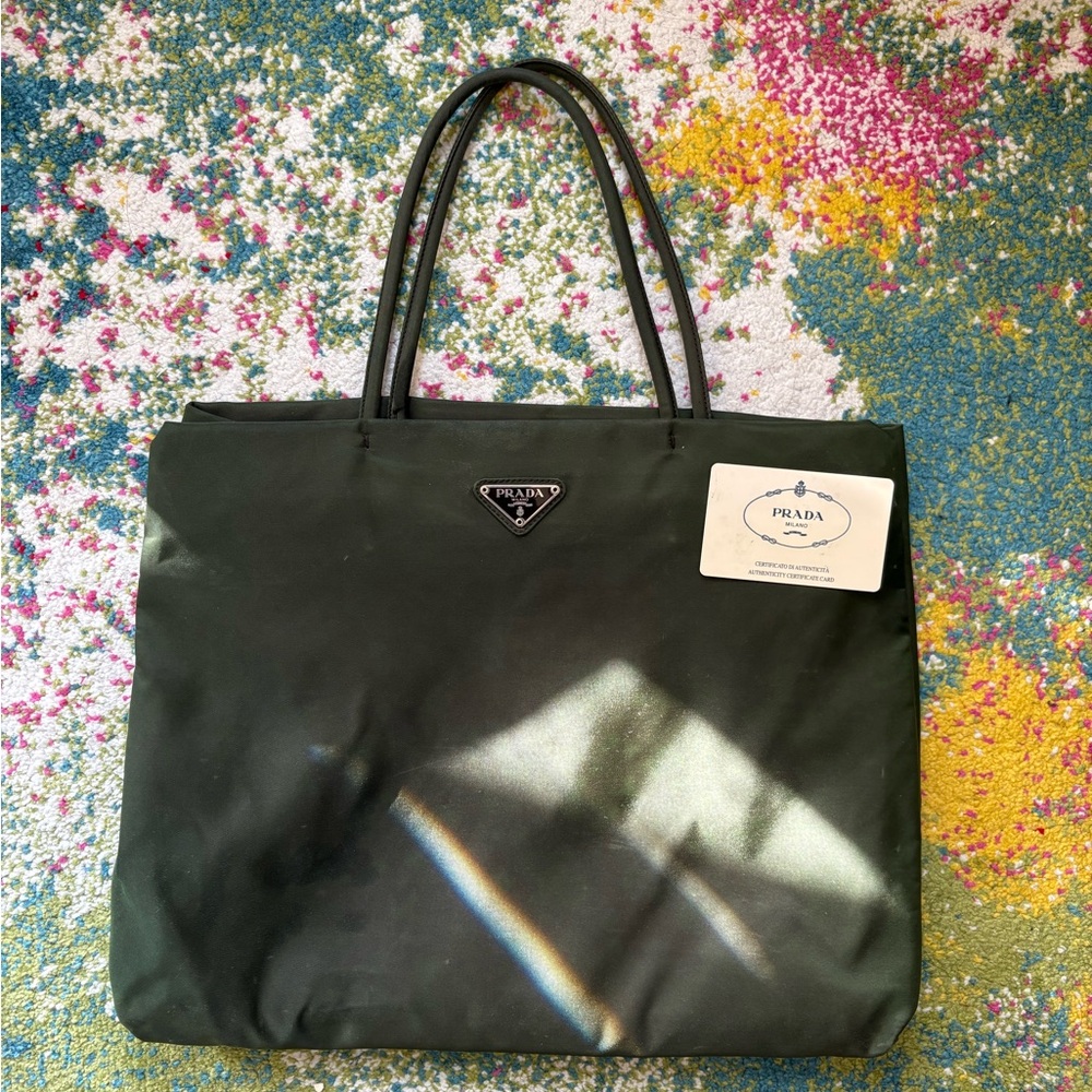 Prada Dark Green Tessuto Nylon Bag B9025 with Authenticity Card